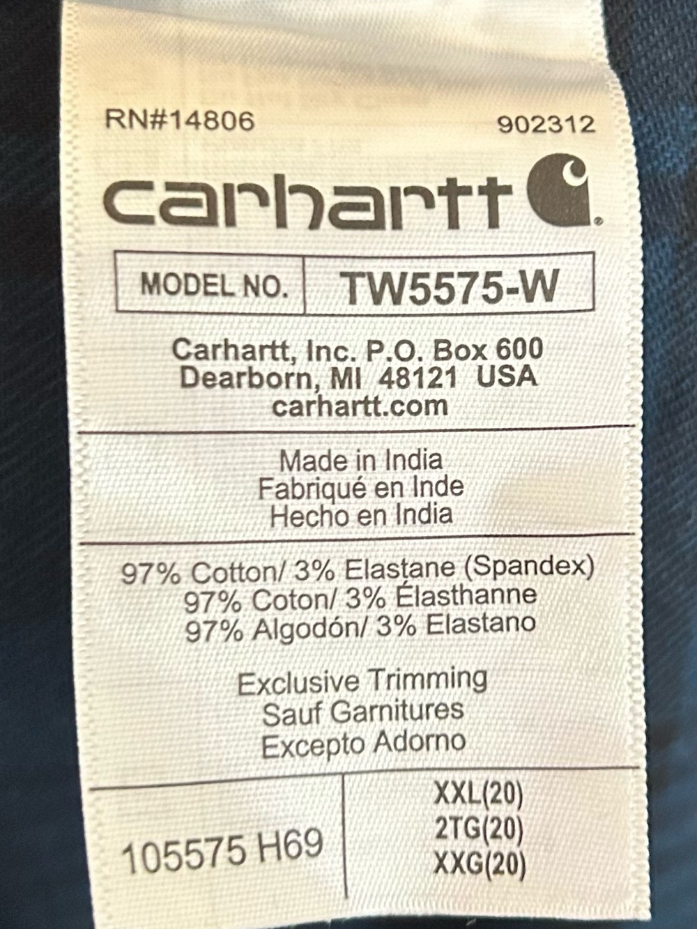 Carhartt Womens Rugged Flex Relaxed Fit Flannel Long-Sleeve Plaid Tunic Size XXL - Picture 7 of 7